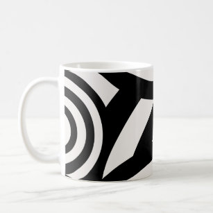 Retro Vintage Abstract Arches Lines Black White Coffee Mug