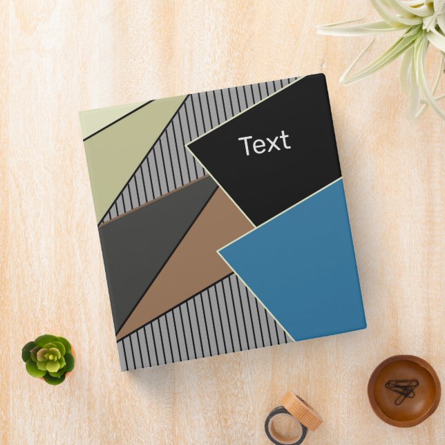 Retro vintage abstract geometrical shapes lines mo binder (In Situ)