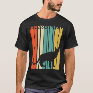 Retro Vintage Abyssinian Cat Silhouette Abyssinian T-Shirt
