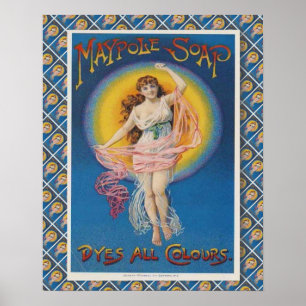 Retro vintage advertising, Maypole soap, Poster