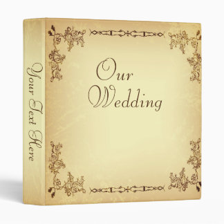 Retro Vintage Aged Paper Wedding Photo Album Binder
