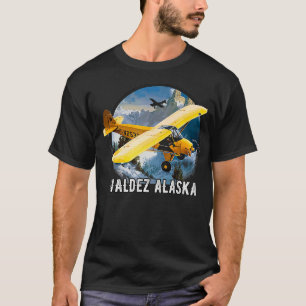 Retro Vintage Airplane Flying Mountain Pilot Valde T-Shirt