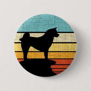 Retro Vintage Akita Dog Puppy Owner Lover Mom Dad 2 Inch Round Button