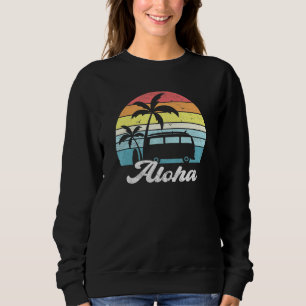 Retro Vintage Aloha Hawaii Hawaiian Island Palm Tr Sweatshirt