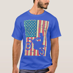 Retro Vintage American Flag Dirt Bike T  4th of T-Shirt