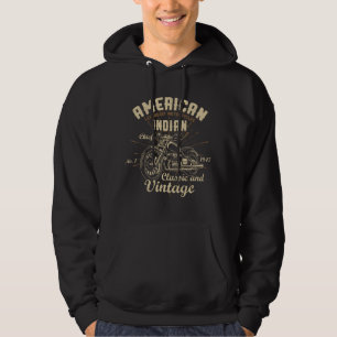 Retro Vintage American Motorcycle Indian For Old B Hoodie