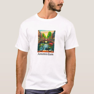 Retro Vintage Amsterdam Holland Canal City Travel T-Shirt