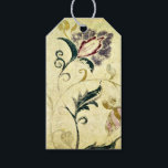 Retro Vintage Antique Floral Parchment QR Code Gift Tags<br><div class="desc">This beautiful and unique antique paisley floral image has old light brown parchment effects. Add custom text and website QR code (delete if desired) to suit your needs.</div>