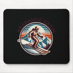 Retro vintage arapahoe basin ski resort winter mouse pad