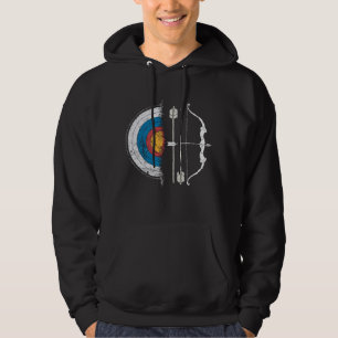 Retro Vintage Archery Target Bow and Arrow Archer Hoodie