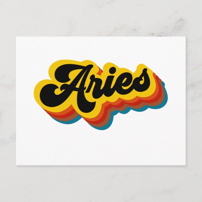 Retro Vintage Aries Postcard (Front)