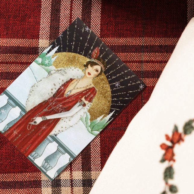 Retro vintage art deco lady Christmas Holiday (Creator Uploaded)