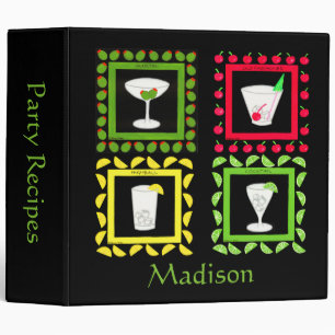 Retro Vintage Art Martini, Old Fashioned, Highball Binder