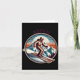 Retro vintage aspen colorado ski resort winter card