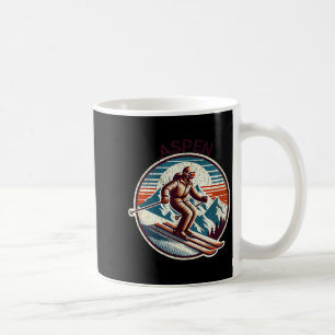 Retro vintage aspen colorado ski resort winter coffee mug