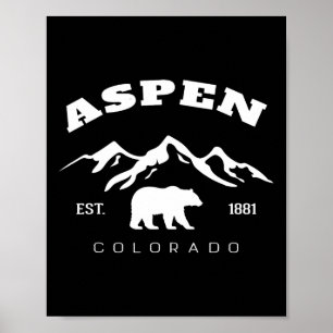 Retro Vintage Aspen Colorado Souvenir Kids Hiking Poster
