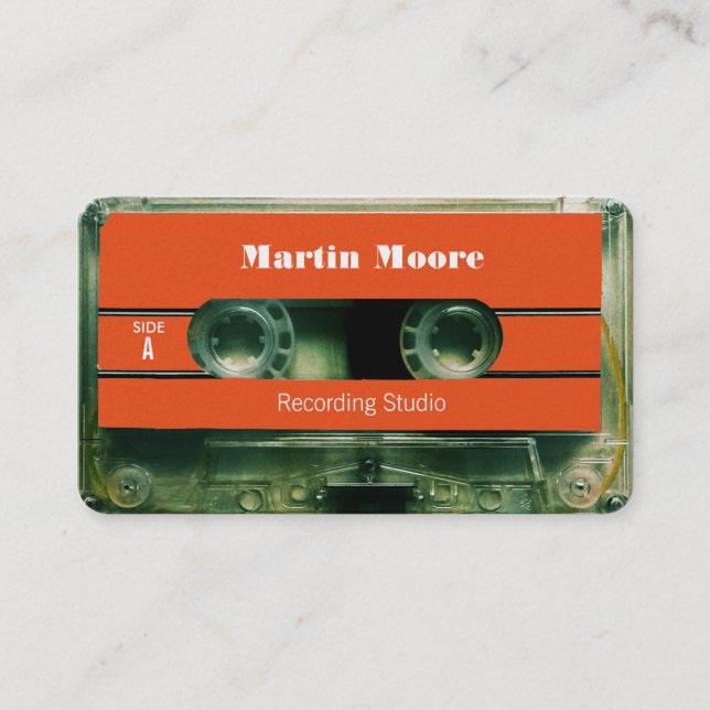 Retro vintage audio style cassette cover business card (Front)