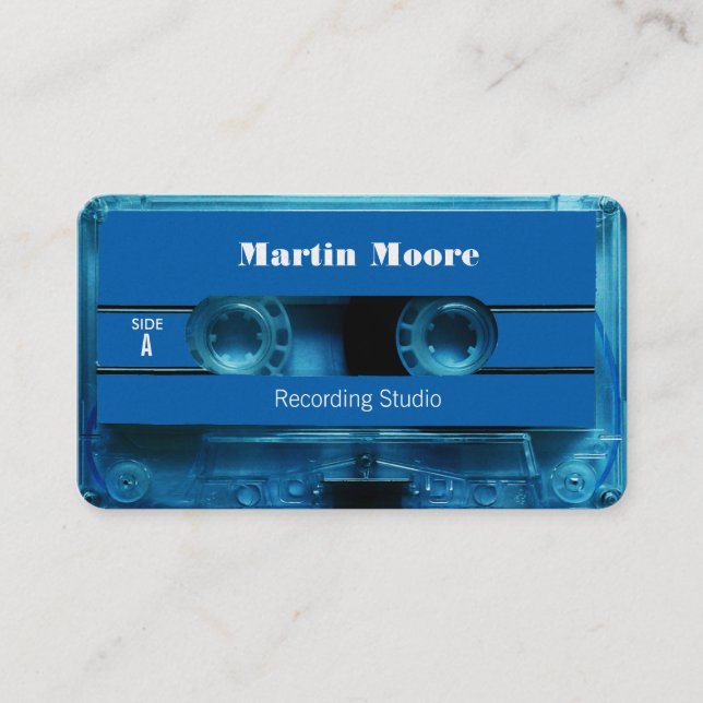 Retro vintage audio style cassette cover business card (Front)