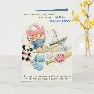 retro vintage baby boy add sentiment card
