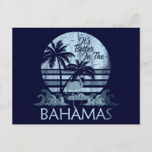 Retro Vintage Bahamas Carte postale Vacances Crois