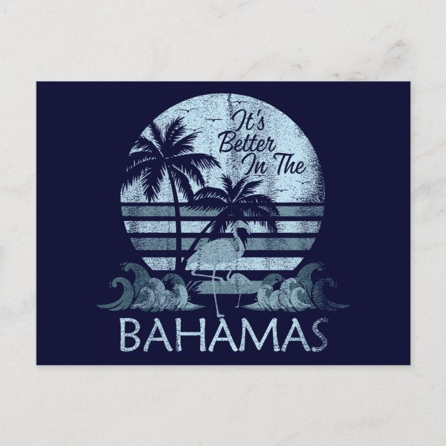 Retro Vintage Bahamas Carte postale Vacances Crois (Devant)