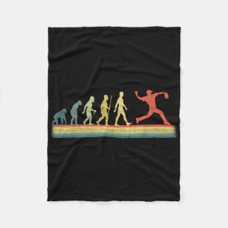 Retro Vintage Baseball Player Evolution Lover  Fleece Blanket