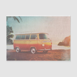 Retro Vintage Beach Van Surfer Decoupage Paper