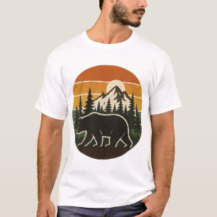 Retro Vintage Bear in Woods Mountains Adventure T- T-Shirt