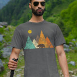 Retro Vintage Bear in Woods Mountains T-Shirt<br><div class="desc">This design was created though digital art. You may change the style of this shirt by choosing More > under the style option. It may be personalized by clicking the customize button and changing the colour, adding a name, initials or your favourite words. Contact me at colorflowcreations@gmail.com if you with...</div>
