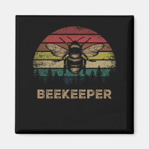 Retro Vintage Beekeeper Beekeeping Bee Gift Magnet