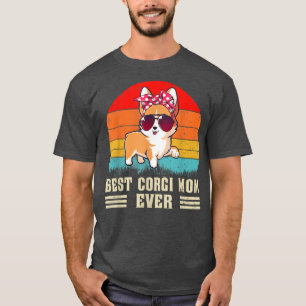 Retro Vintage Best Corgi Mom Ever Puppy Lover Moth T-Shirt