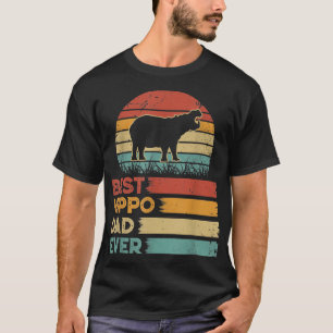 Retro Vintage Best Hippo Dad Ever s Animals Lover T-Shirt