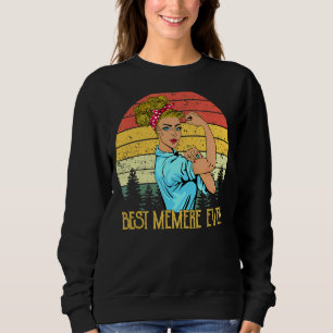 Retro Vintage Best Memere Ever Proud Grandma Life  Sweatshirt