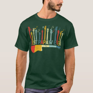Retro Vintage Best Papaw Ever Guitar Lover Guitari T-Shirt