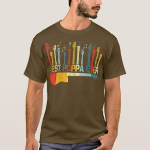 Retro Vintage Best Poppa Ever Guitar Lover Guitari T-Shirt