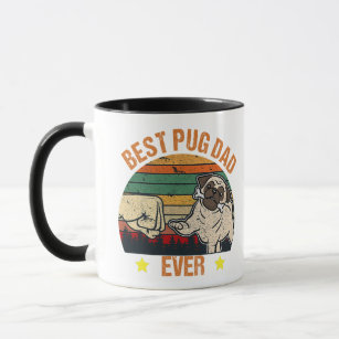 Retro Vintage Best Pug Dad Ever Mug