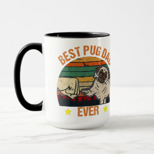 Retro Vintage Best Pug Dad Ever Mug