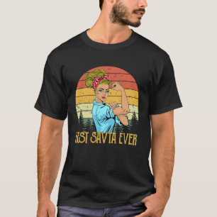 Retro Vintage Best Savta Ever Proud Grandma Life M T-Shirt