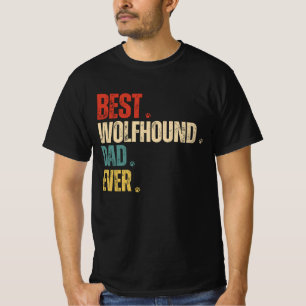 Retro vintage Best Wolfhound Dad Ever grunge funny T-Shirt