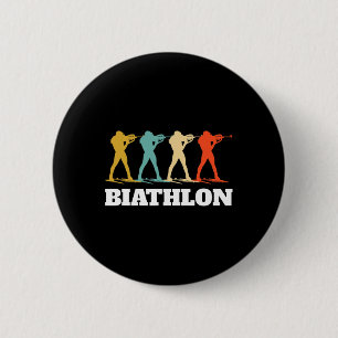 Retro Vintage Biathlon Biathlonist 2 Inch Round Button