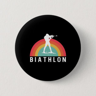 Retro Vintage Biathlon Skiing Shooting Biathlete 2 Inch Round Button