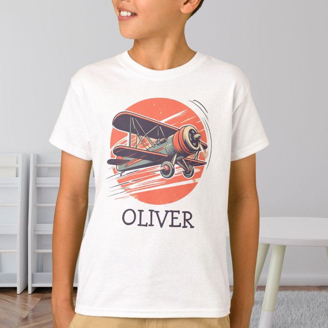 Retro Vintage Biplane Personalized T-Shirt (Creator Uploaded)