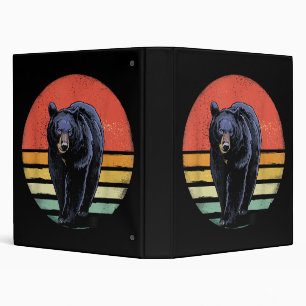 Retro Vintage Black Bear Binder