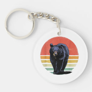 Retro Vintage Black Bear Keychain