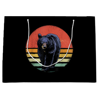 Retro Vintage Black Bear Large Gift Bag