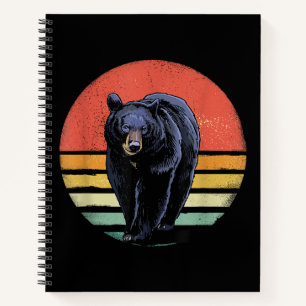 Retro Vintage Black Bear Notebook