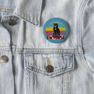 Retro Vintage Black Cat Ew People 2 Inch Round Button