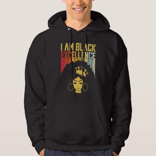 Retro Vintage Black Excellence African Pride Histo Hoodie (Front)