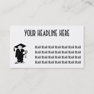 Retro Vintage Black & White Funny Graduation Boy Calling Card