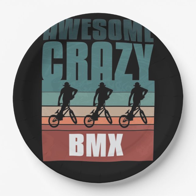 Retro vintage BMX Paper Plate (Front)